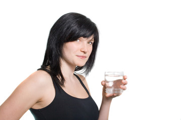 Frau mit Glas Wasser