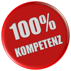 Button rot rund 100 % KOMPETENZ