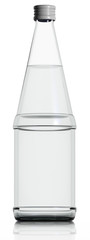 Glass bottle of water. Isolated on white background. 3d