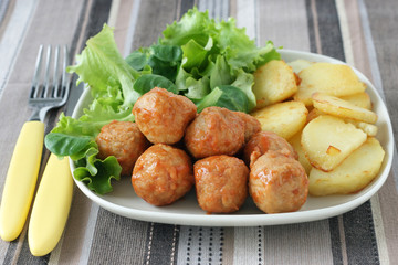 chicken meatballs with potato