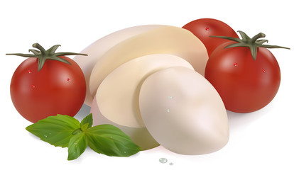 mozzarella cherry tomatoes and basil