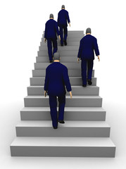 3d Staircase to business success.