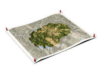 Macedonia on unfolded map sheet.