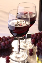 Red Wine and Grapes