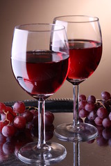 Red Wine and Grapes