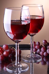 Red Wine and Grapes
