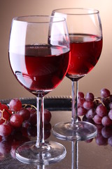 Red Wine and Grapes
