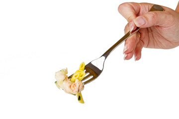 penne zafferano e gamberetti