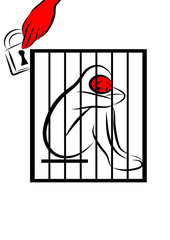 silhouette enfant maltrait&eacute; prisonnier