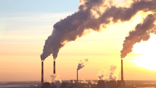 Smoke from pipe of termal power station
