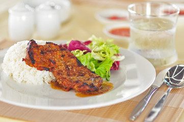 grilled pork with rice