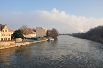 Saale in Bernburg, Hochwasser