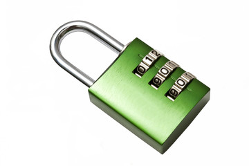 Green combination padlock