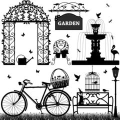 Stickers pour porte Oiseaux en cages Jardin Parc Récréatif