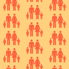 Seamless pattern with silhouettes of the person