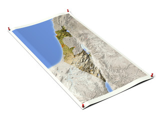 Israel on unfolded map sheet.