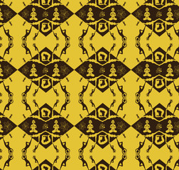 yoga seamless pattern yellow