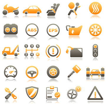 Automotive Orange Icons
