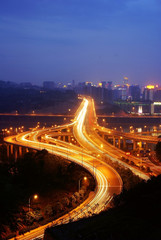 Fototapeta premium Jialing river bridge at night