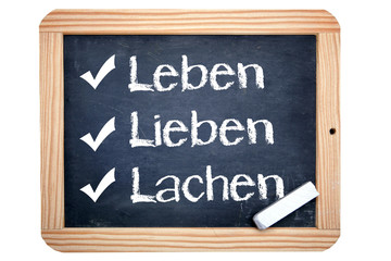 Obraz premium Leben Lieben Lachen