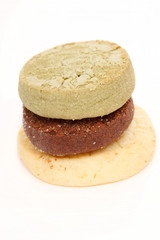 cookies with chocolate, green tea and lemon rind