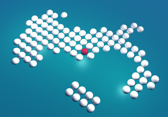 Italia 3d cartina pallini