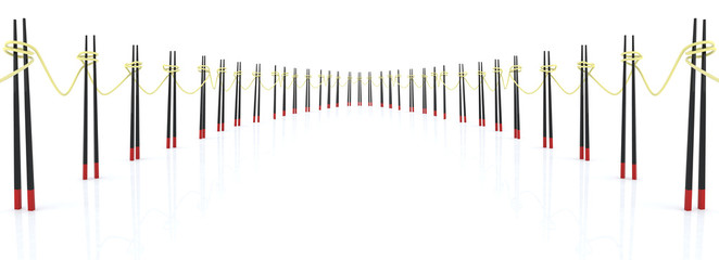 chopsticks and spaghetti