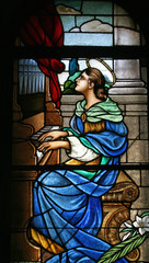 Saint Cecilia, Stained glass