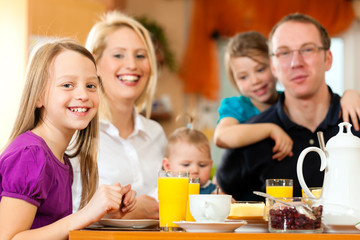Family having breakfast