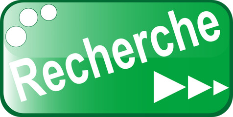 green Button RECHERCHE Web icon isolated on white