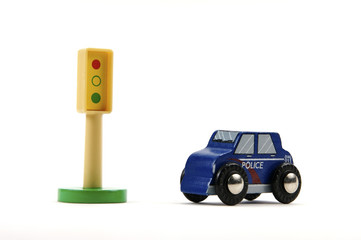 Toy Stop Light And Police Car