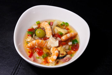 Delicious mixed seafood in vinaigrette sauce. Clipping path