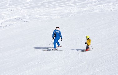 Fototapeta na wymiar Podczas indywidualnego ski