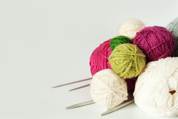 Fototapeta na wymiar Balls of yarn for knitting