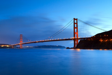 Fototapeta na wymiar Golden Gate after sunset