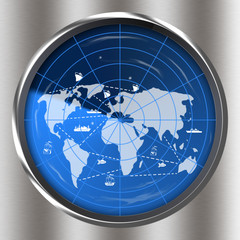 Радар в процессе сканирования, глобальный поиск