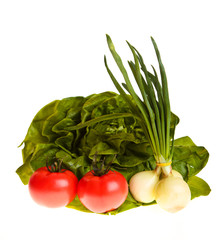Different ripe vegetables compositions isolated on white