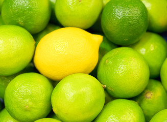 Limes and one lemon from supermarket