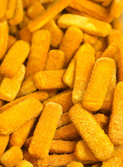 Frozen fish fingers in supermarket