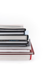 Pile of books isolated on white background