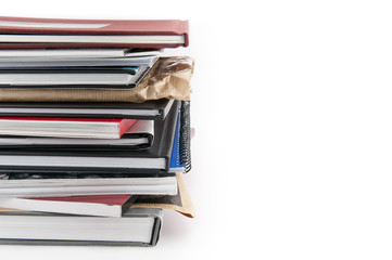 Stack of books isolated on white bacground