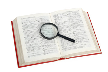 Magnifier and dictionary