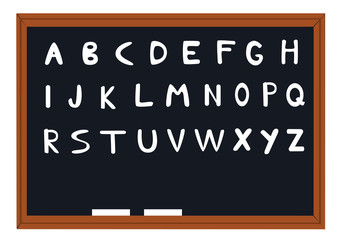 vector blackboard with alphabet letters