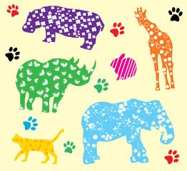 vector animals with different patterns