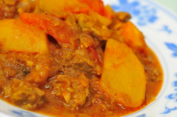 Macro of spicy curry dish