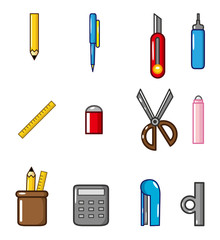 cartoon Stationery doodle icon