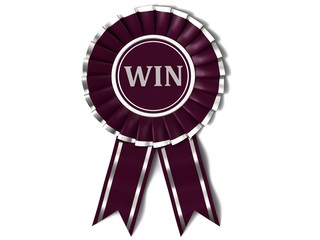 Ribbon award with ribbon award win
