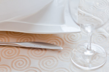 Closeup of banquet table