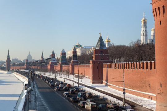 Вид на набережную Московского Кремля.