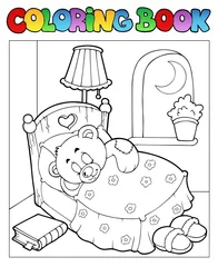 Deurstickers Kleurboek met teddybeer 1 © Klara Viskova